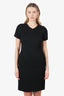Pre-Loved Chanel™ Black Wool CC Short Sleeve Midi Dress Size 40