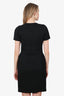 Pre-Loved Chanel™ Black Wool CC Short Sleeve Midi Dress Size 40