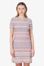 Pre-Loved Chanel™ 2018 Pink Silk/Cotton Tweed Woven Short Sleeve Midi Dress Size 38