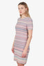 Pre-Loved Chanel™ 2018 Pink Silk/Cotton Tweed Woven Short Sleeve Midi Dress Size 38