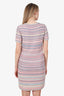 Pre-Loved Chanel™ 2018 Pink Silk/Cotton Tweed Woven Short Sleeve Midi Dress Size 38