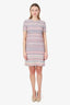 Pre-Loved Chanel™ 2018 Pink Silk/Cotton Tweed Woven Short Sleeve Midi Dress Size 38