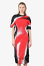 Alexander McQueen Black/Red Mushroom Spores Jacquard Pencil Dress Size XS