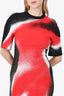 Alexander McQueen Black/Red Mushroom Spores Jacquard Pencil Dress Size XS