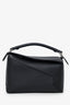 Loewe Black Leather Puzzle Small Edge Bag With Strap