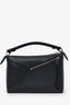 Loewe Black Leather Puzzle Small Edge Bag With Strap