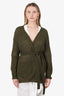 Max Mara Green Mohair/Alpaca Belted Knit Cardigan Size S