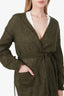 Max Mara Green Mohair/Alpaca Belted Knit Cardigan Size S