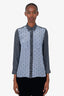 Isabel Marant Blue/Black Silk Floral Print Blouse Size 38