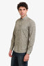 Bottega Veneta Green Printed Button Down Shirt Size 39/15.5 Mens