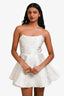 Elliatt White Floral Embroidered Strapless 'Gala' Mini Dress Size XS