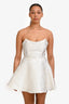 Elliatt White Floral Embroidered Strapless 'Gala' Mini Dress Size M
