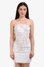 Elliatt White Mesh Floral Embroidered Bow Back Strapless 'Vanessa' Mini Dress Size XS