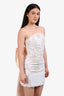 Elliatt White Mesh Floral Embroidered Bow Back Strapless 'Vanessa' Mini Dress Size XS
