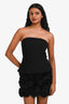 Elliatt Black Floral Detail Strapless 'Sela' Mini Dress Size XS