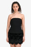 Elliatt Black Floral Detail Strapless 'Sela' Mini Dress Size S