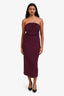 Elliat Purple Floral Detail Strapless 'Theresa' Bodycon Midi Dress Size XS