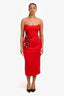 Elliatt Red Sequin/ Crystal Embellished Strapless 'Yasmine' Midi Dress Size M