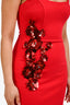 Elliatt Red Sequin/ Crystal Embellished Strapless 'Yasmine' Midi Dress Size M