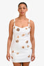 Elliatt White Floral Pearl/Crystal Embellished 'Mira' Mini Dress Size M