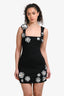 Elliatt Black\White Floral Pearl Embellished 'Marina' Mini Dress Size S