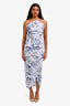 Elliatt White/Blue Floral Embroidered Sequin Embellished  'Savannah' Midi Dress Size XS