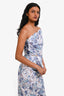 Elliatt White/Blue Floral Embroidered Sequin Embellished  'Savannah' Midi Dress Size XS
