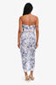 Elliatt White/Blue Floral Embroidered Sequin Embellished  'Savannah' Midi Dress Size XS
