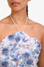 Elliatt White/Blue Floral Embroidered Sequin Embellished Strapless 'Savannah' Mini Dress Size L