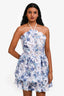 Elliatt White/Blue Floral Embroidered Sequin Embellished 'Savannah' Mini Dress Size XS