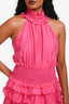Elliat Pink Ruffle Mockneck 'Kalia' Maxi Dress Size XS