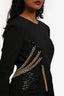 Alfabeta Black Sequin/Chain Embellished Bodycon Long Sleeve 'Mina' Mini Dress Size M