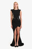 Alfabeta Black Sequin/Chain Embellished Bodycon Sleeveless 'Mina' Maxi Dress Size XS