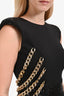 Alfabeta Black Sequin/Chain Embellished Bodycon Sleeveless 'Mina' Maxi Dress Size XS