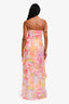 Amanda Uprichard Pink/Orange 'Nalia' Floral Strapless Maxi Dress Size S