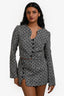 Amanda Uprichard Black/ White Tweed 'Puzzle' Polka Dot Jacket Size XS