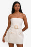 Amanda Uprichard White Tweed 'Gramercy' Belted Romper Size XS