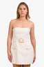 Amanda Uprichard White Tweed 'Gramercy' Belted Romper Size M