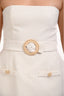 Amanda Uprichard White Tweed 'Gramercy' Belted Romper Size M