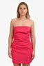 Misha Hot Pink 'Aliya' Ruched Mini Dress Size L