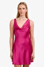 Amanda Uprichard Pink Silk 'Raina' Sleeveless Mini Dress Size M