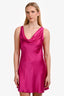 Amanda Uprichard Pink Silk 'Raina' Sleeveless Mini Dress Size L