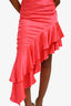 Amanda Uprichard Pink Silk 'Shanea' Asymmetrical Halter Top Maxi Dress Size XS