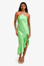 Amanda Uprichard Green Silk 'Dasha' Asymmetrical Halter Top Mini Dress Size S W/ Tags