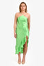 Amanda Uprichard Green Silk 'Dasha' Asymmetrical Halter Top Mini Dress Size M