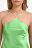 Amanda Uprichard Green Silk 'Dasha' Asymmetrical Halter Top Mini Dress Size M