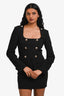 Amanda Uprichard Black 'Tompkins' Buttoned Long Sleeve Mini Dress Size XS