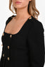 Amanda Uprichard Black 'Tompkins' Buttoned Long Sleeve Mini Dress Size M