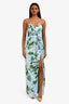 Katie May Blue/Green Floral Strapless Maxi Dress Size XS