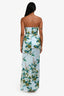 Katie May Blue/Green Floral Strapless Maxi Dress Size XS